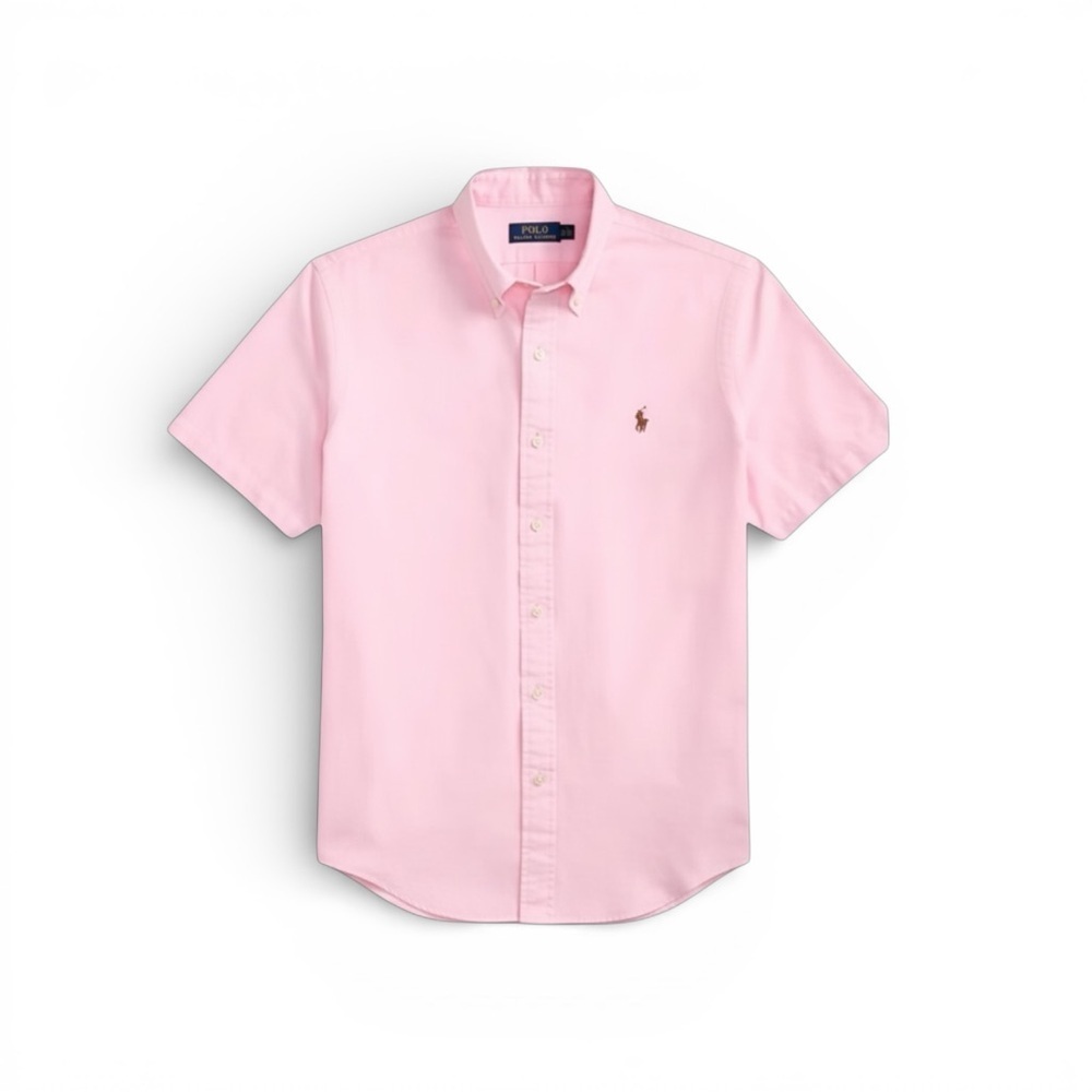 Polo Ralph Lauren Men’s Light Pink Button Down Shirt Short Sleeve Classic Prep